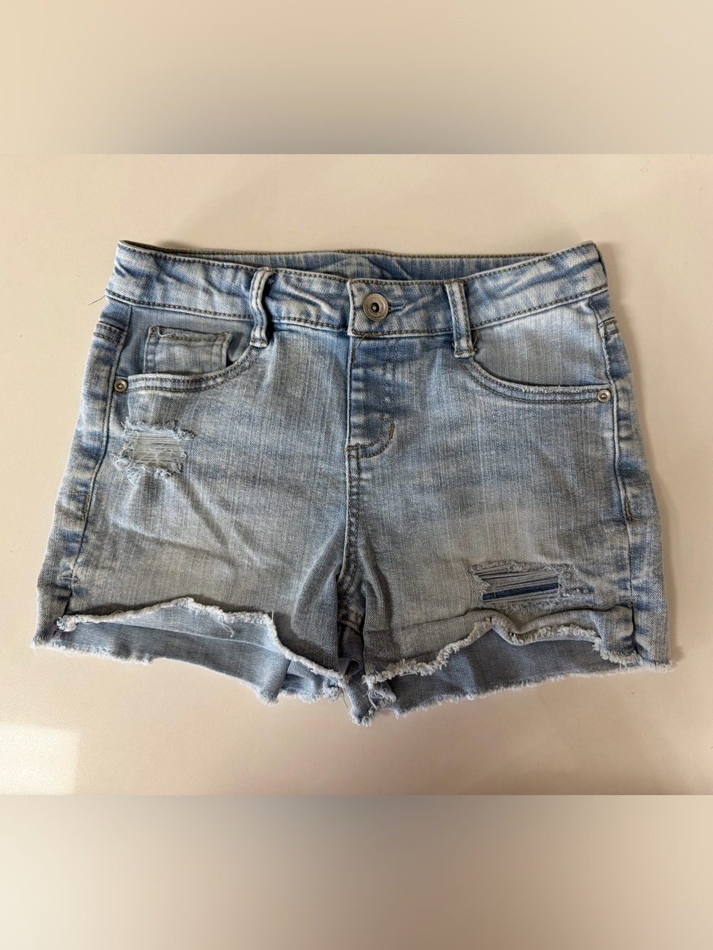 Girls Distressed Denim Shorts